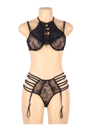 PleazureX uitgesneden lingerie set met kant
