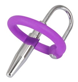 Penisplug with a silicone glans ring