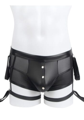 PleazureX Leder Boxer mit Fesseln