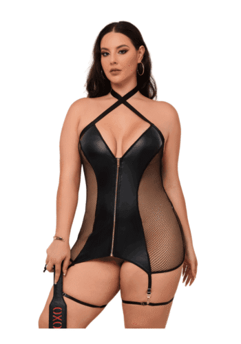 Pleazure X Enges Lingerie Kleid mit Reißverschluss