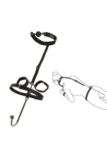 Analhaken gefesselt plus Gag Ball Set 2